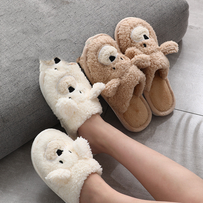 Winter Plush Slippers Home Cute Bear Keeps Warm