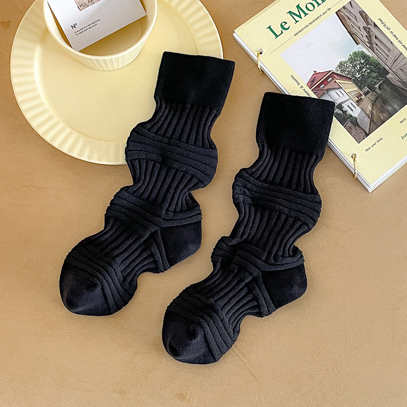 Retro Sweat-absorbent Breathable Combed Cotton Stockings