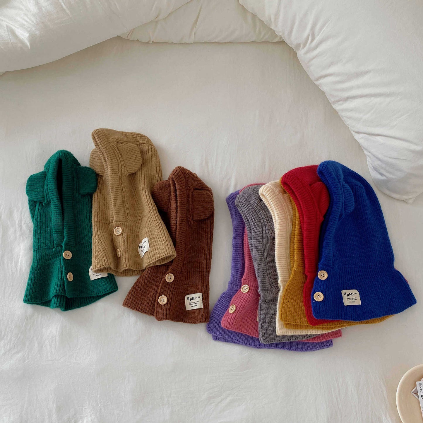 Children's Hat Scarf Integrated Fashion Baby Shawl Woolen Cap