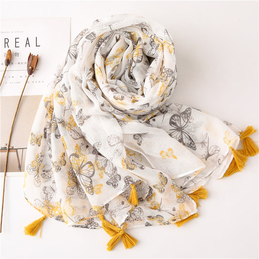 Cotton And Linen Feel Gauze Holiday Large Beach Towel