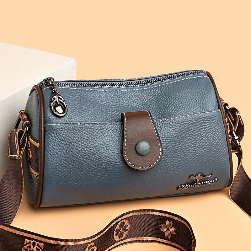 Retro Minimalist Crossbody-taske i læder til kvinder