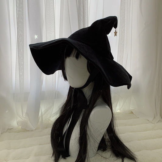 Women's Large Brim Velvet Solid Color Hat