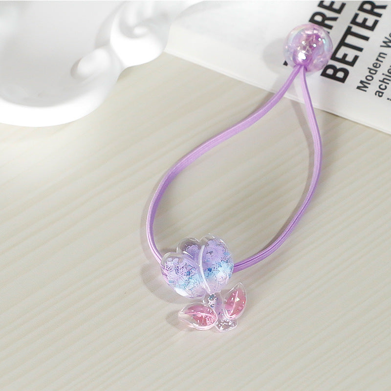 Tulip Rubber Band Hair Band Gradient Color High Elastic Headdress
