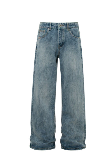 Retro Washed Flared Jeans Trendy Brand Wide Casual Long Pants