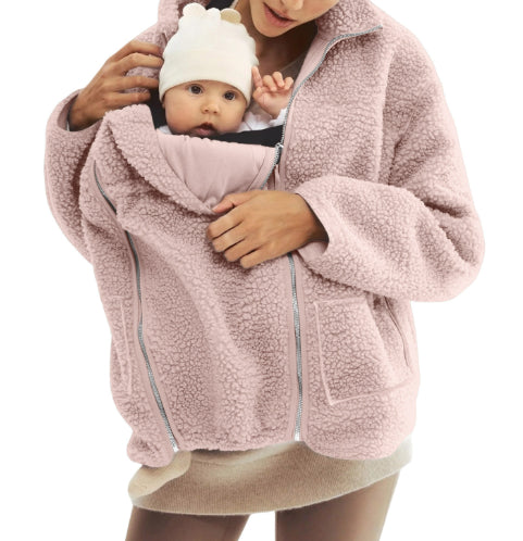 Solid Color Lazy Style Lamb Wool Coat