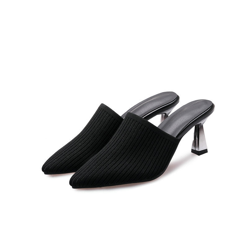 Women's Fashion Knitted High Chunky Heel Sandals