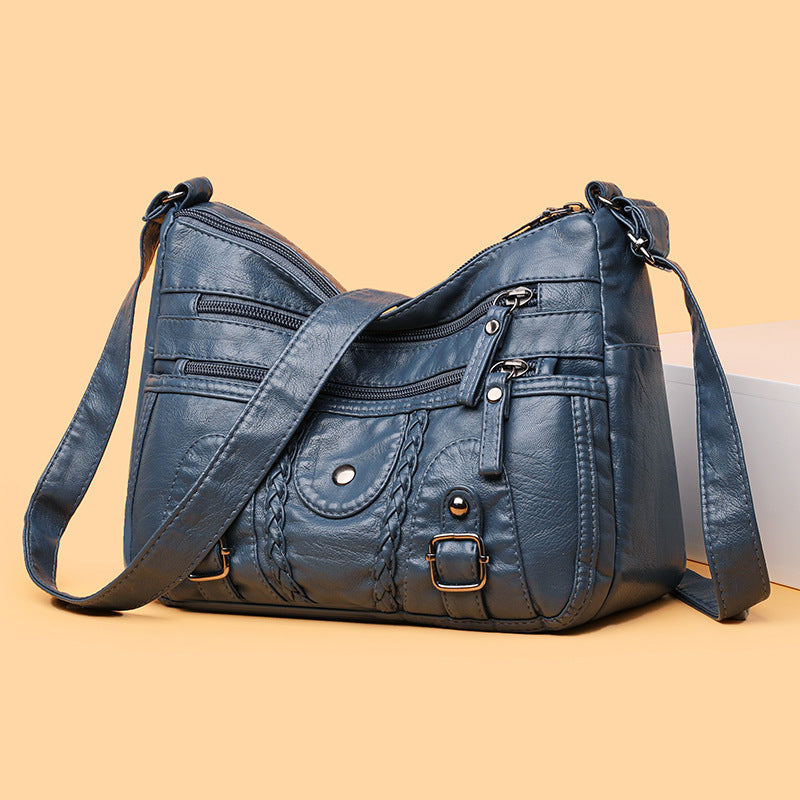 Multi-compartment Shoulder Soft Advanced Texture Crossbody Bag
