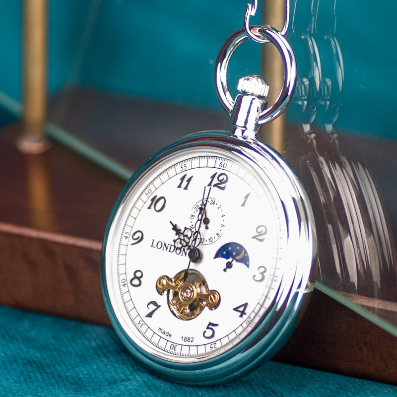 Starry Sky Open-Back Mechanical Pocket Watch