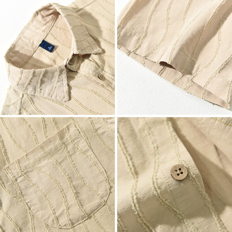 Men's Summer New Pure Cotton Short Sleeve Casual Shirt
