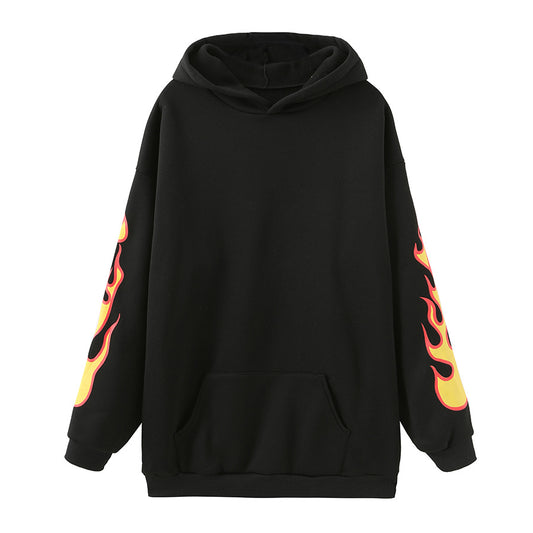Basic Women's Kangaroo Pocket Drawstring Hooded Sweater