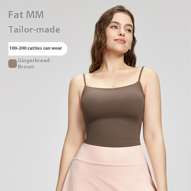 Nude Feel Plus Size Yoga Vest With Chest Pad Fitness