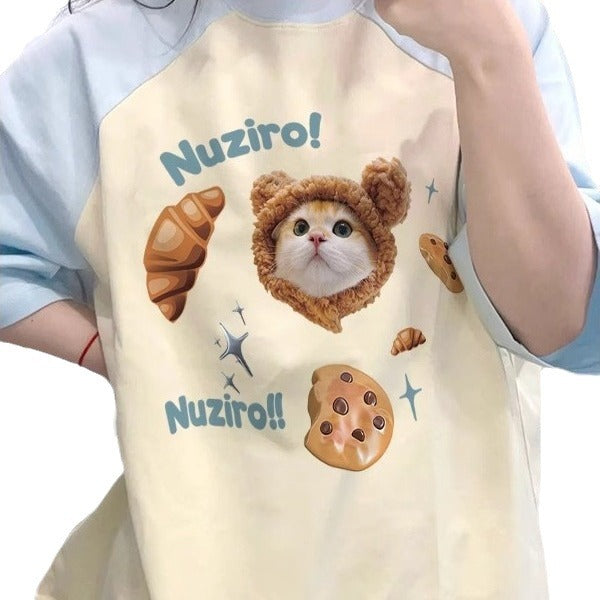 Women's Summer Cartoon Loose Top Cotton T-shirt