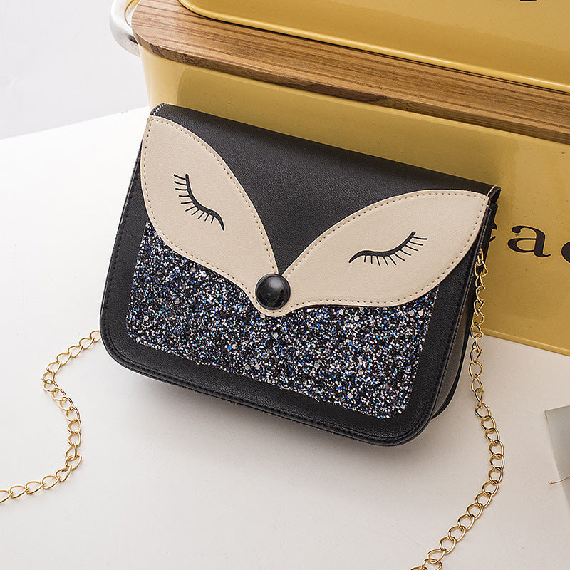 Fashion Contrast Sequins Small Square Bag Lady