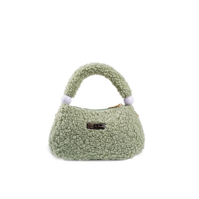 Women's Fashionable Lamb Wool Shoulder Messenger Bag