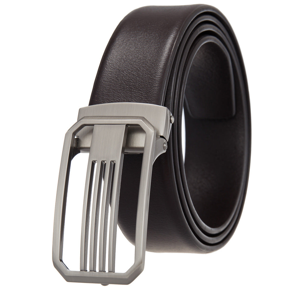 Pin Buckle Belt Two-layer Cowhide Punching Belt
