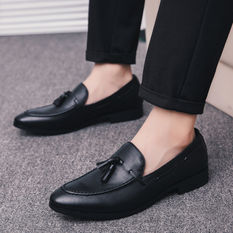 Tassel Men's Shoes Korean Style Shaved Leather Retro Pointed Toe Shoes