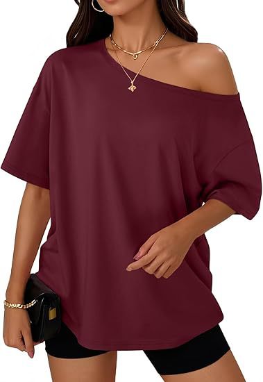 Women's T-shirt Casual Fashion Diagonal Collar Top