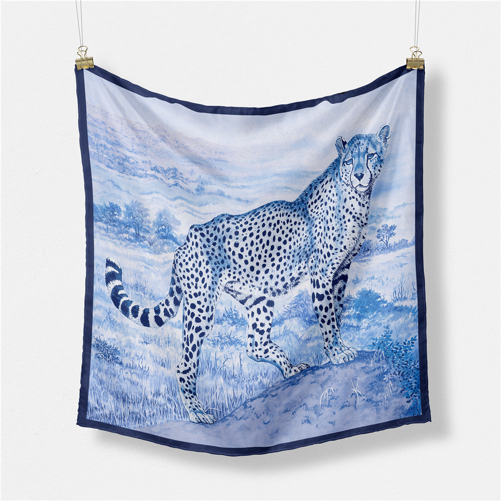 Fashion Simple Print Twill Versatile Temperament Silk Scarf