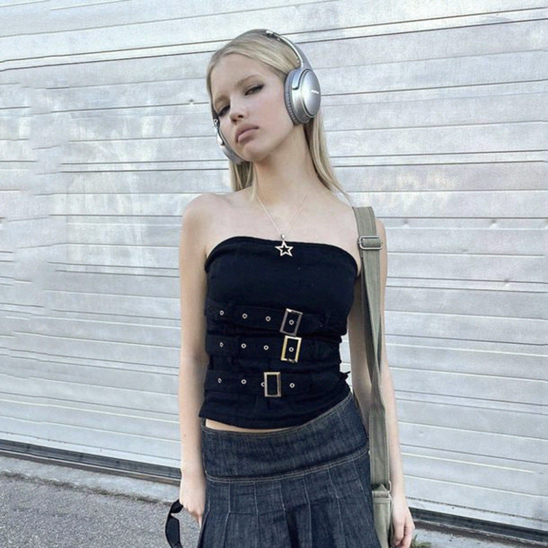 Strap Metal Adjustable Buckle Bra Vest