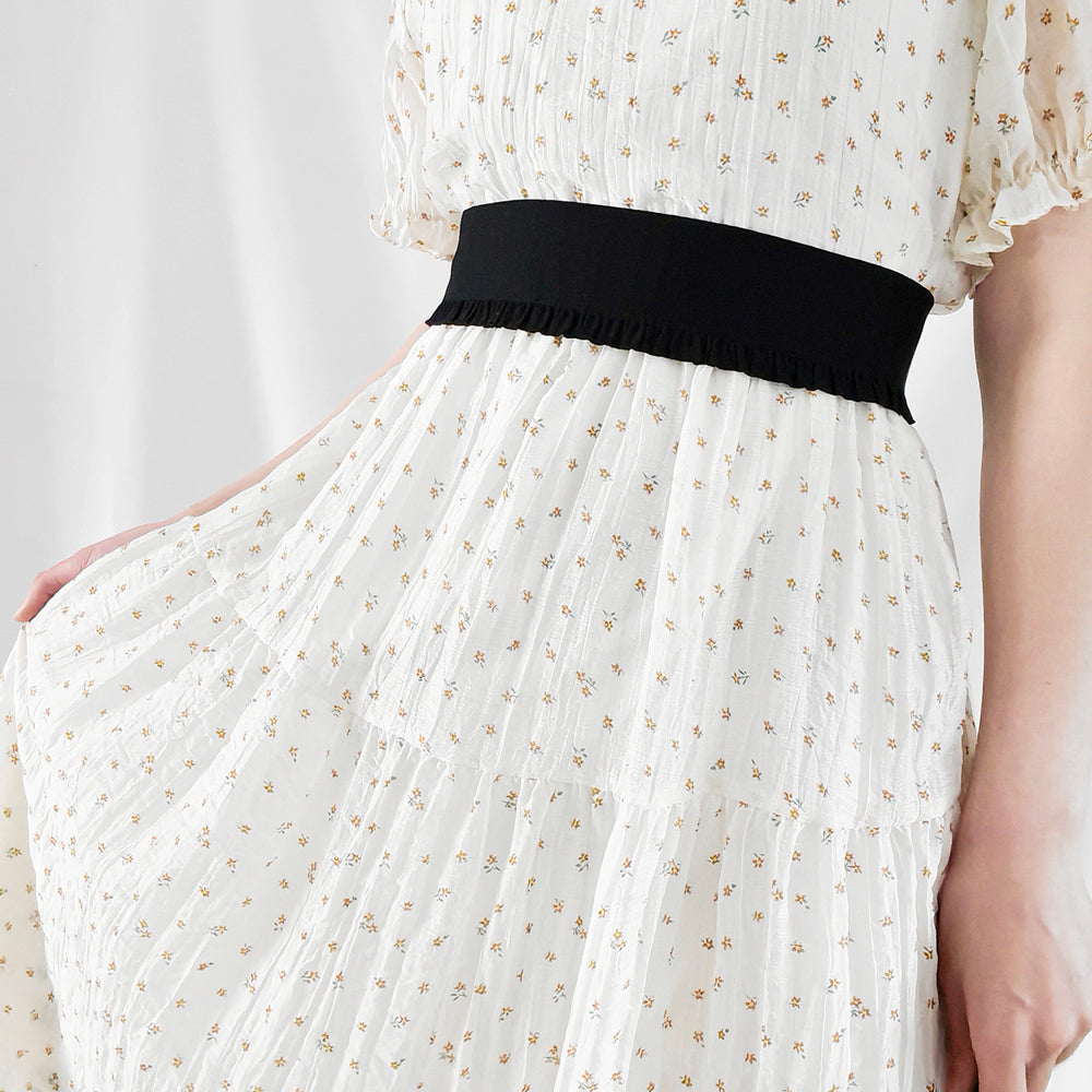 New Belt Women's Style Lace Elastic Belt Waist Seal Fashionable All Match Lady Pure Color Show Thin Decorative Dress