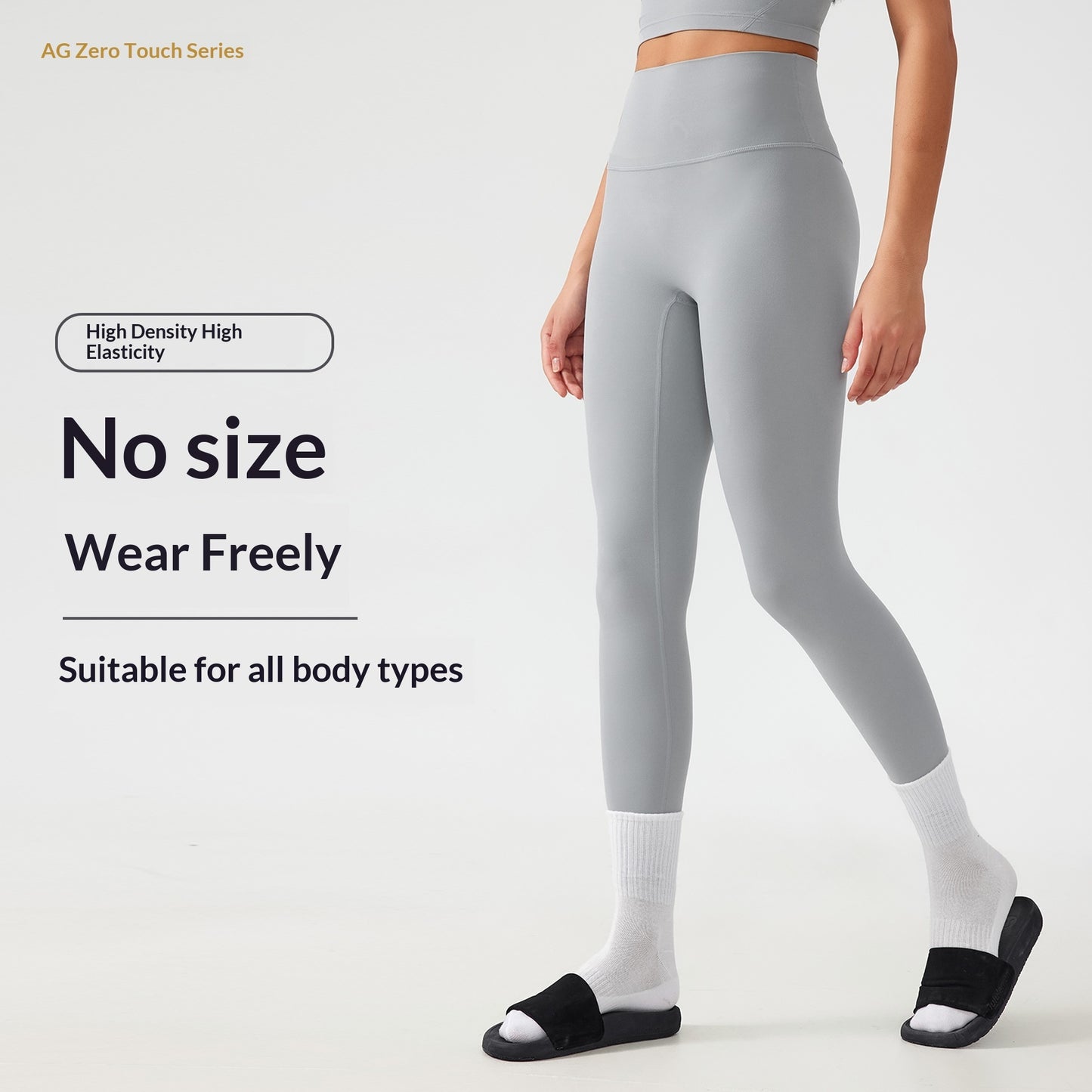 One Size Fits All Nude-Feel High-Waist Yoga Pants Tummy-Control Hip-Lifting For Fitness
