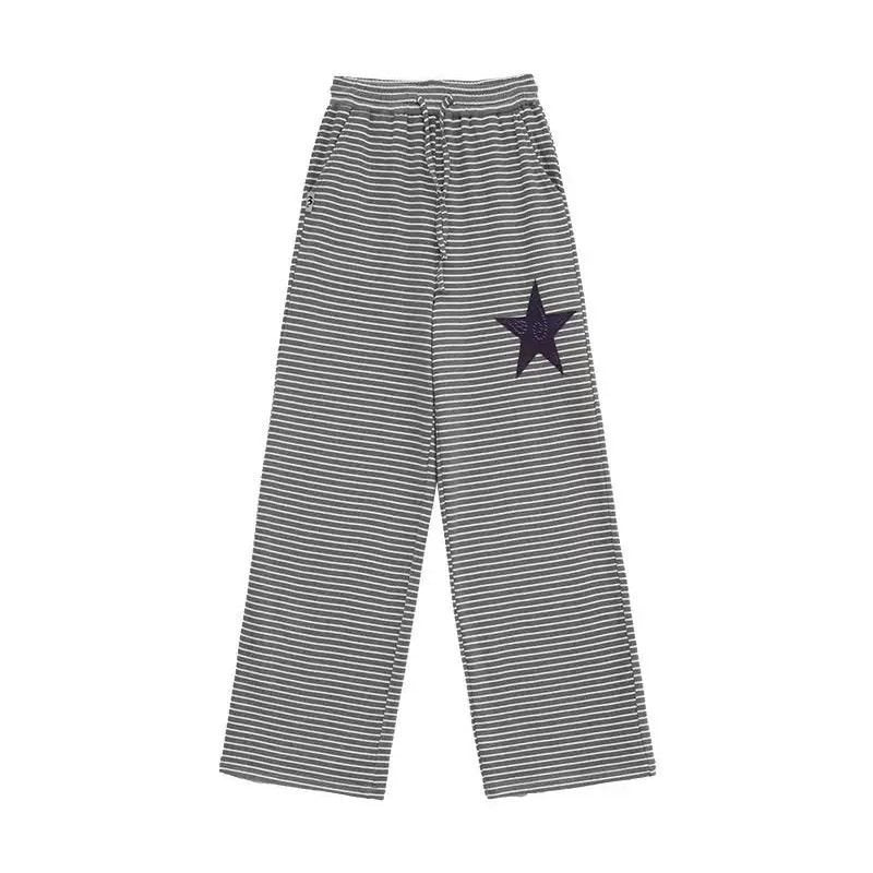 Double-sided Velvet Straight Loose Striped Autumn And Winter Trousers