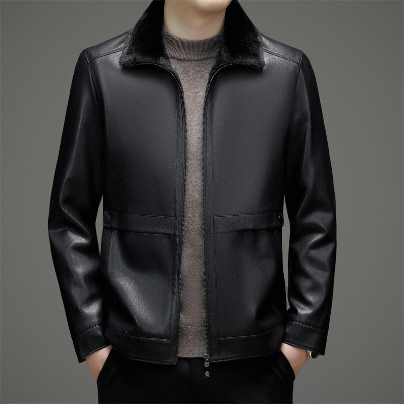 Men's Fashion Velvet Padded Fur Jacket