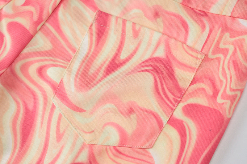 Dame mode printede løse afslappede wide-leg bukser