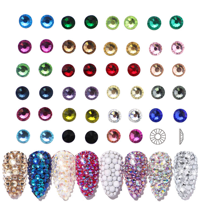 Colored Round Flat Bottomed Crystal Glass Diamond