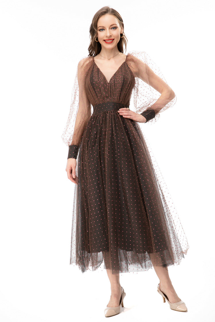 Women's Gauze Hem Waist Up Dress