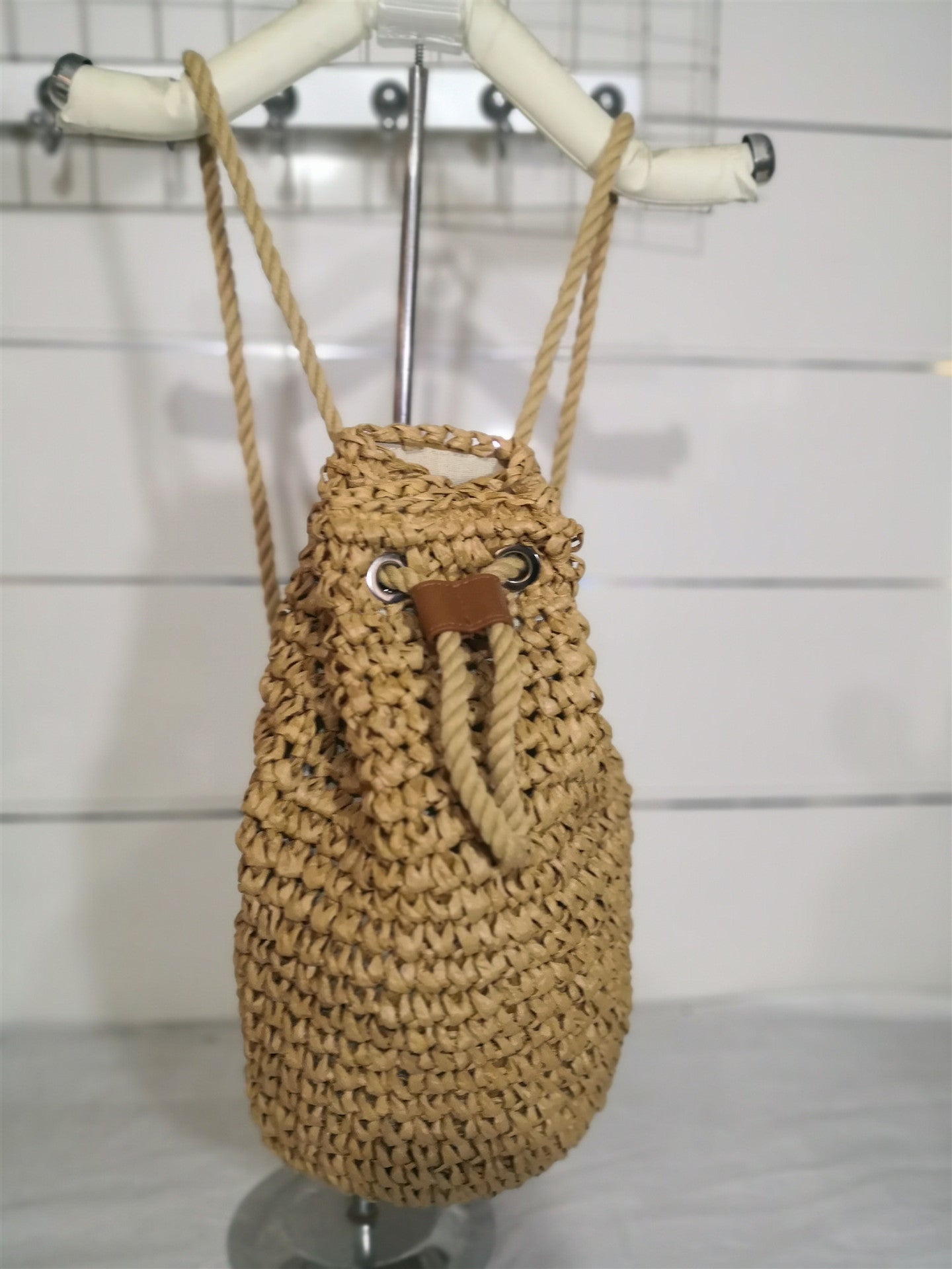Fashion Crochet Backpack Large Capacity Photo Vacation Beach Shopping Straw Bag