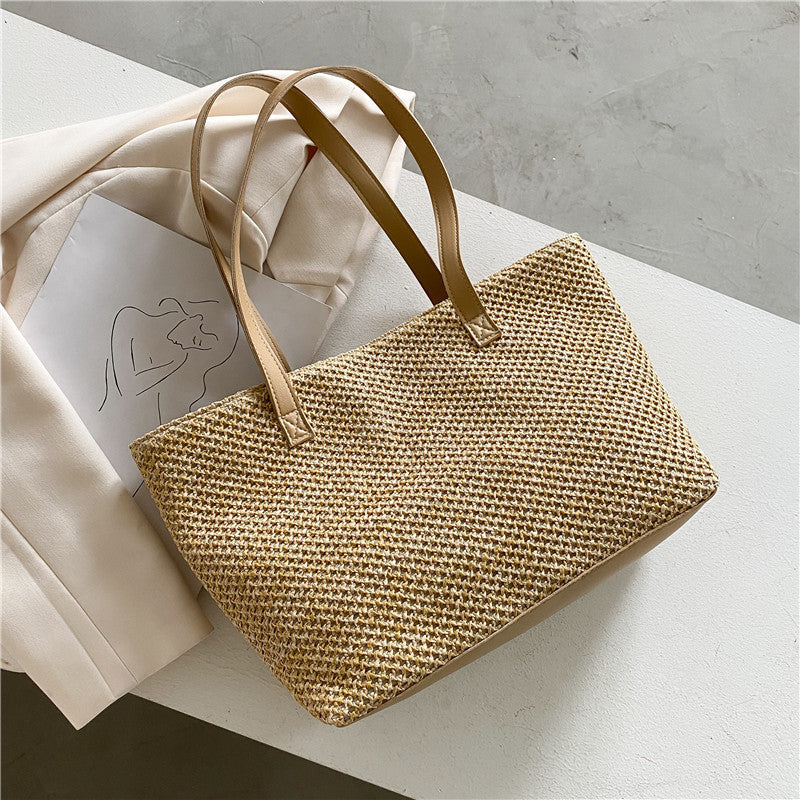 Woven Women's Popular Fashion Large Capacity One Shoulder Handbag