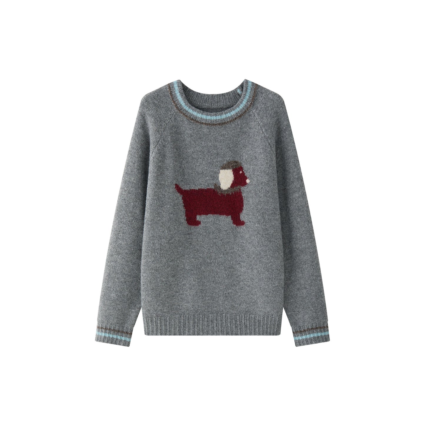 Younger Dog Pattern Wool Sweater