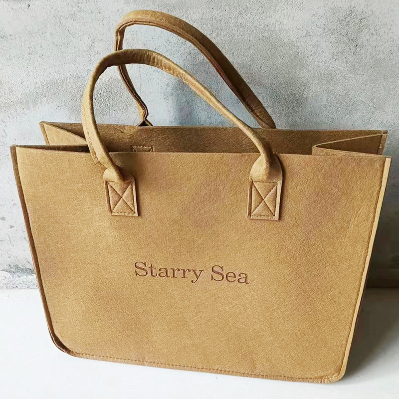 Simple And Versatile Large Capacity One Shoulder Letter Felt Bag