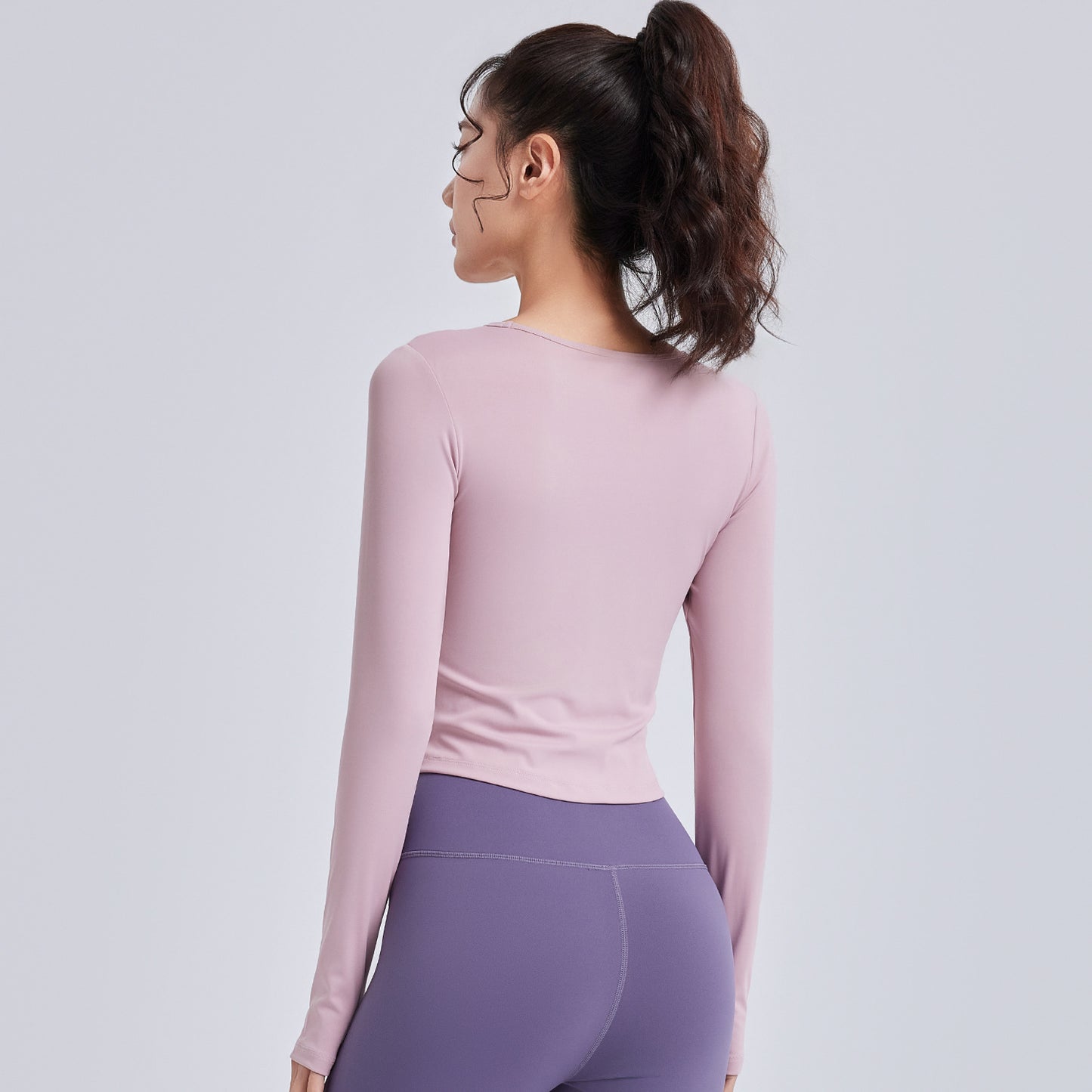 Udhulet Rynket Slim-fit Pilates Træning Fitness Yoga Top