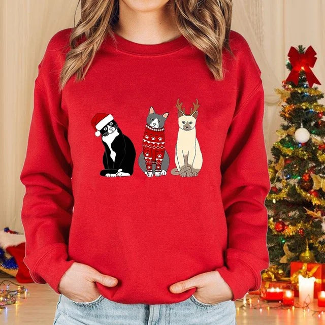 Dame Julesweater Rund Hals Langærmet