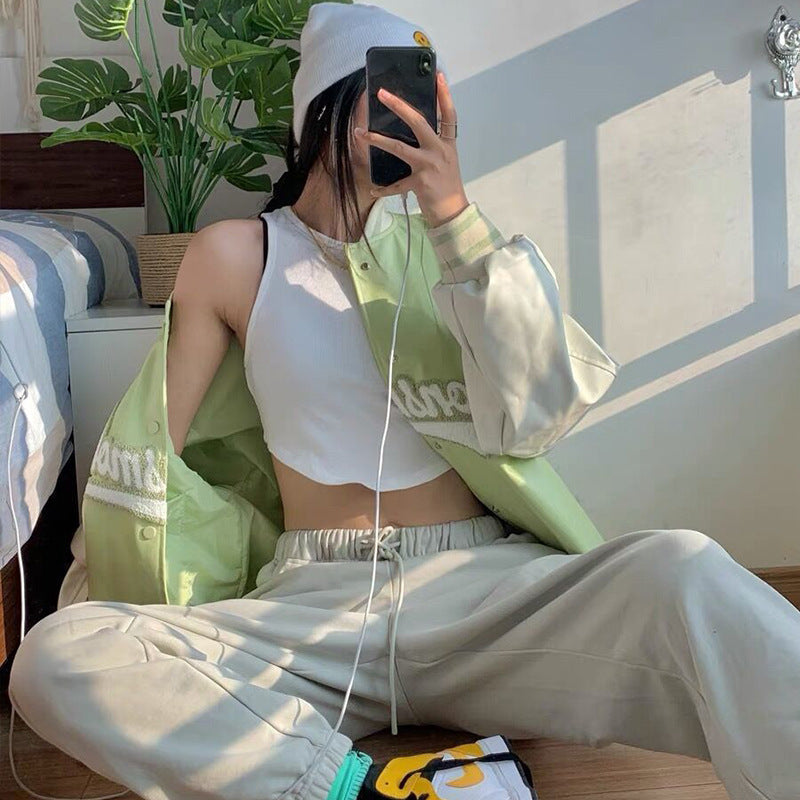 Koreański styl, luźna, modna kurtka baseballowa Harajuku