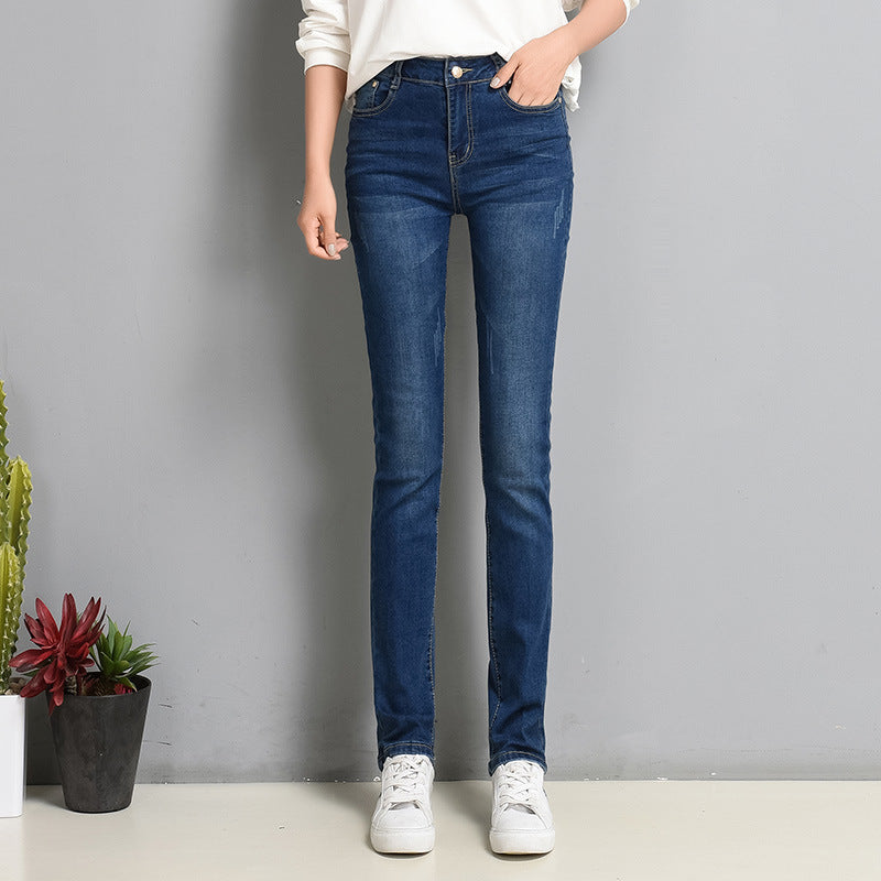 Kvinder Slim Fit Elastiske Lige Jeans