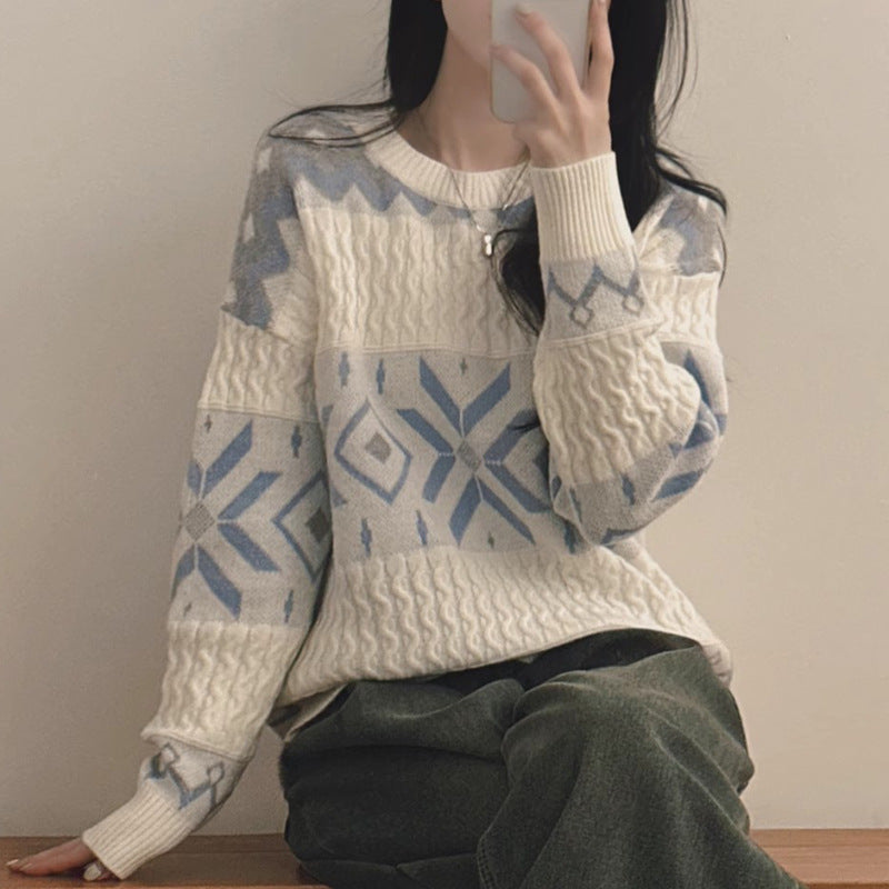 Seoul Snowfall Season Snowflake Sweater