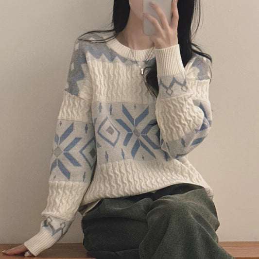 Seoul Snowfall Season Snowflake Sweater
