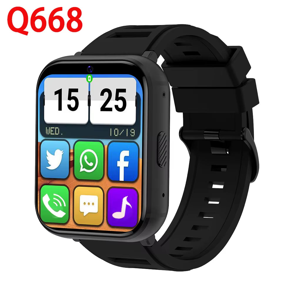 2025 New RAM 4GB ROM 64GB 1.99 Inch 4G Call Smart Watch GPS Wifi Dual Camera Heartrate Testing Waterproof Sports Men Smartwatch