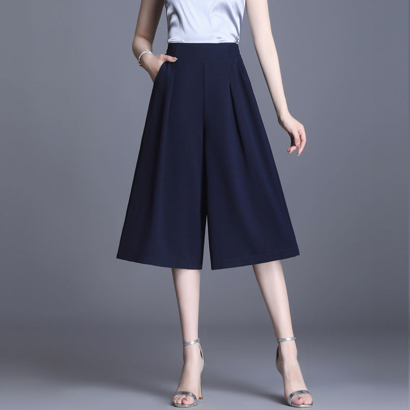 Women's Chiffon High Waist Wide Leg Pants Thin Loose Slimming