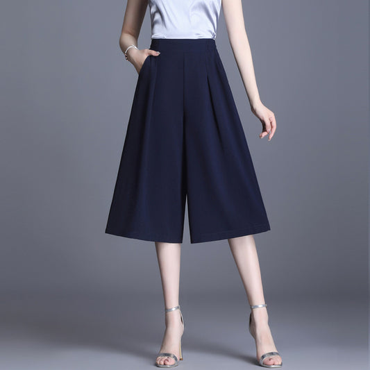 Women's Chiffon High Waist Wide Leg Pants Thin Loose Slimming