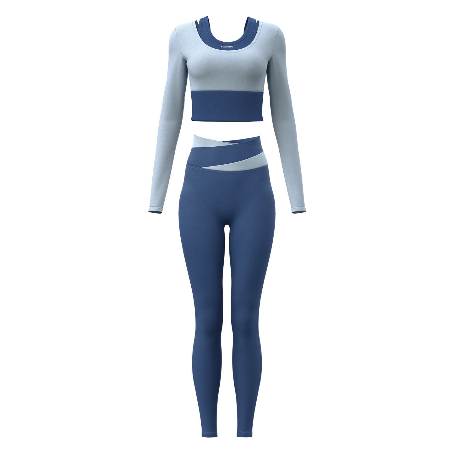 Bra-free Bare-feel Faux Two-piece Yoga Outfit Set