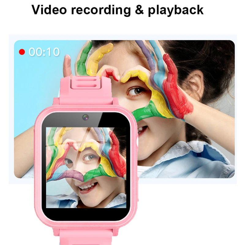 Children'S Wristwatch 24 Games Kids Smart Watch Music Play Pedometer Tracker Time Display Video Audio Record Torch Smartwatch