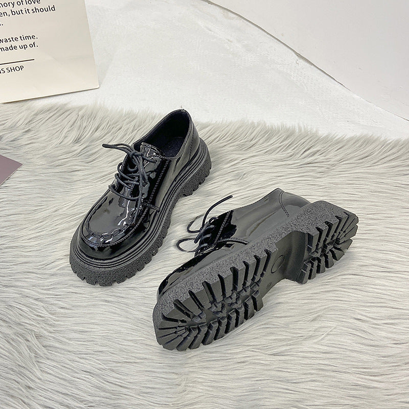 Thick-soled Casual Shoes Winter Lace Student Single
