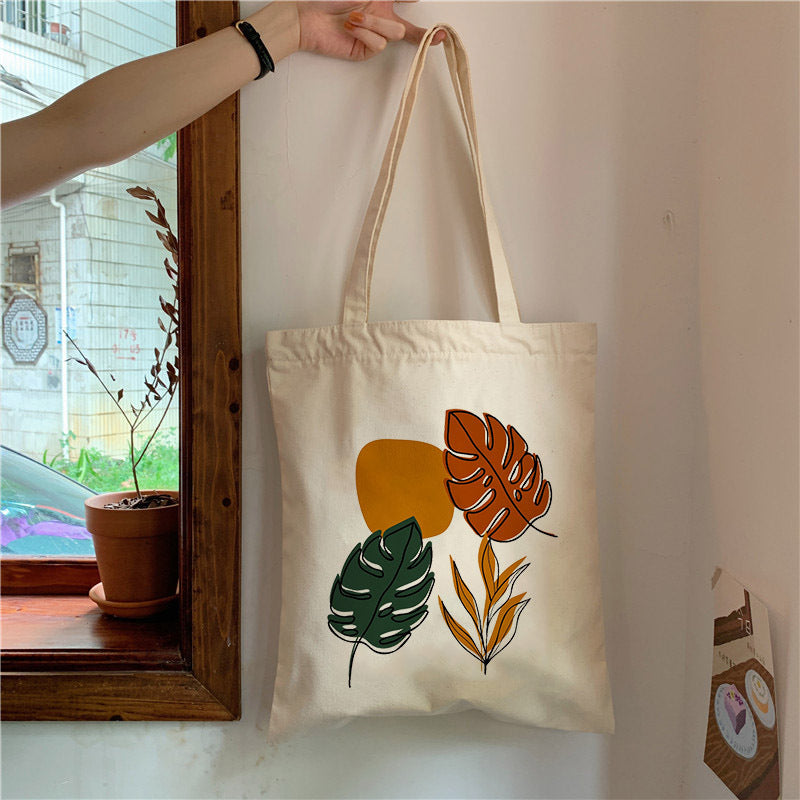 Plant Print Canvas Bag Personality Creative One-shoulder Student