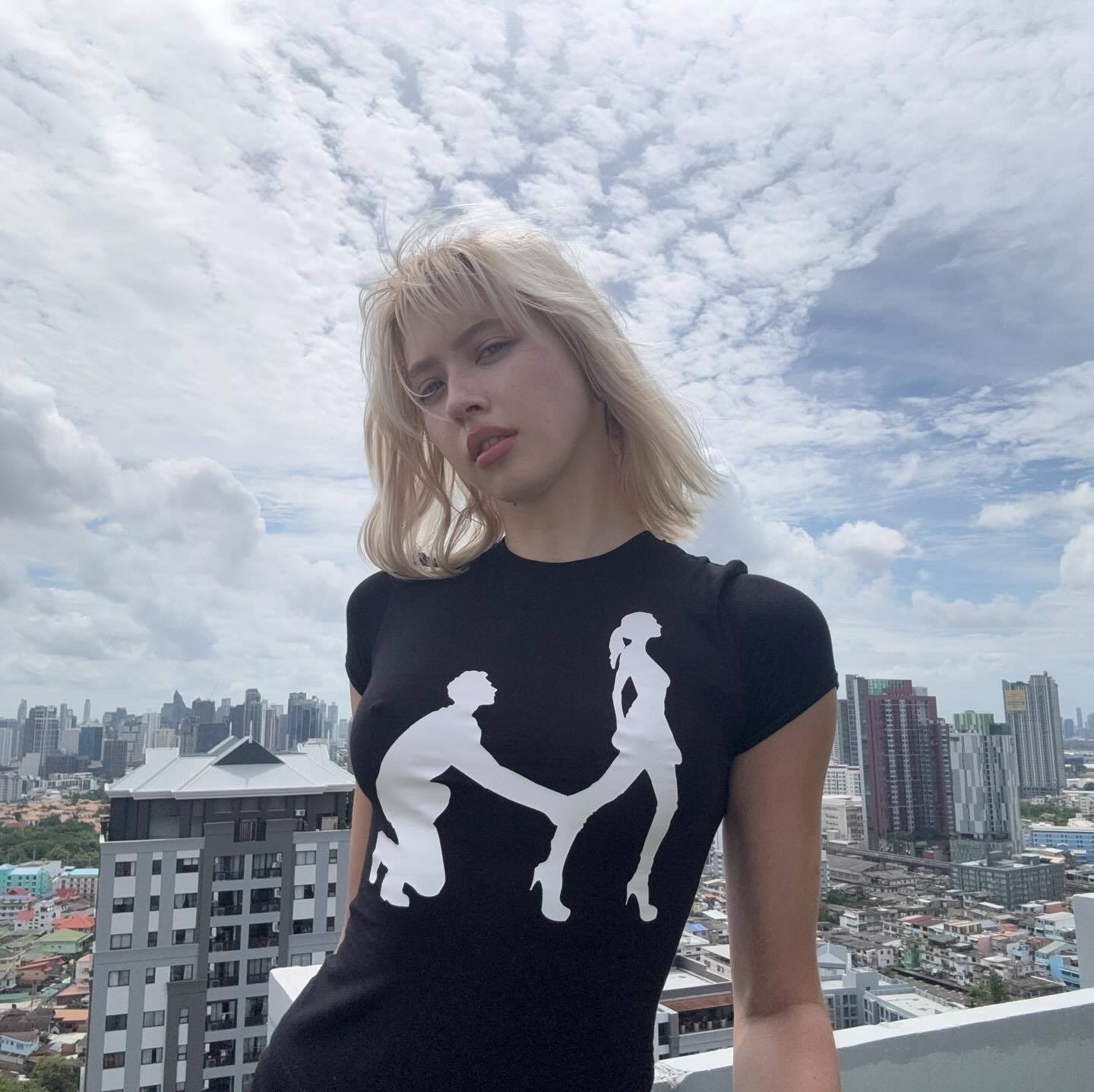 Women's Letter Printed Round Neck Short Sleeve