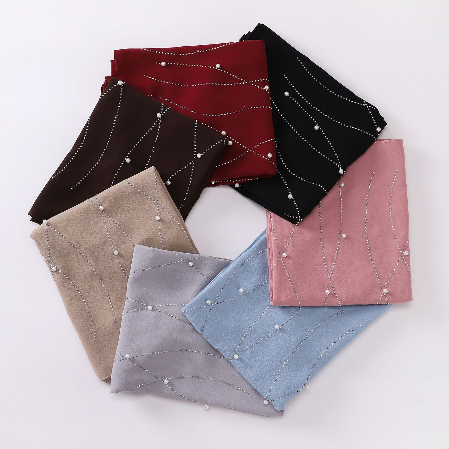 Women's Mesh Rhinestone Headscarf Shawl