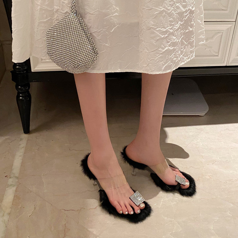 Beach Vacation With Crystal Stiletto Heels And